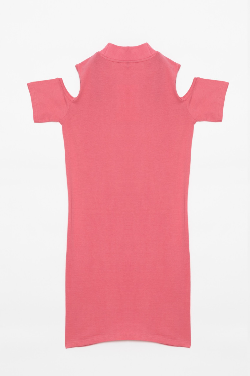 Sukienka dla dziewczyny różowa - COLD SHOULDER OOPS | Sklep Internetowy Reporter 