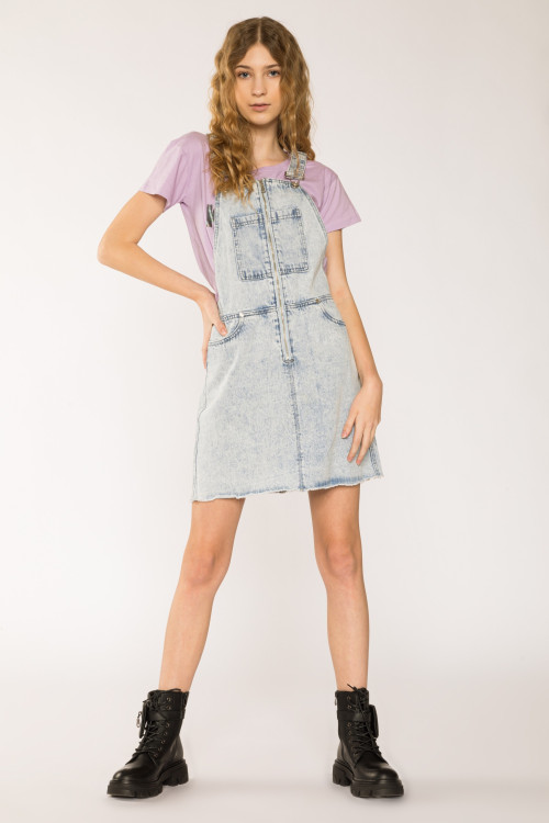 Jeansowa sukienka typu ogrodniczka