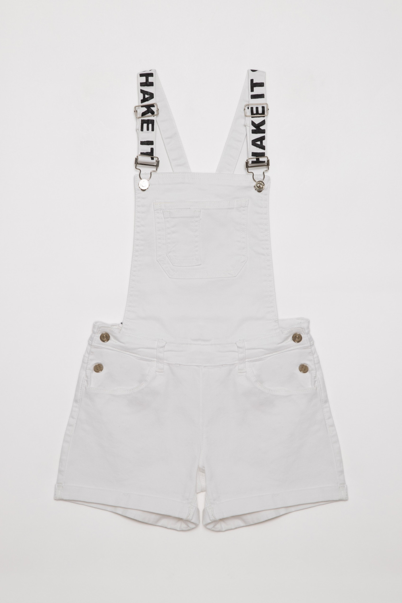 Białe szorty ogrodniczki dla dziewczyny