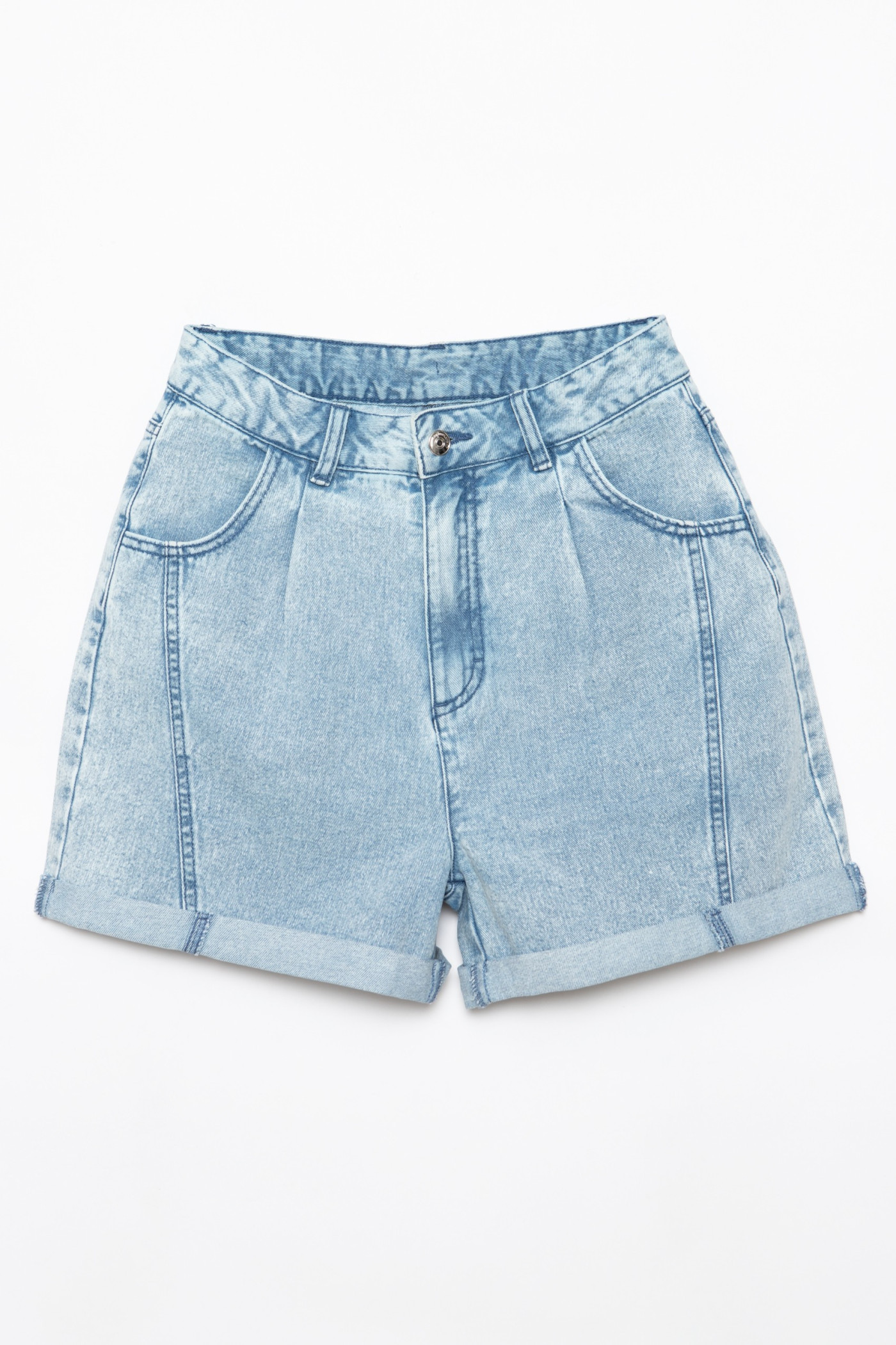 Jeansowe szorty dziewczęce z przeszyciami | Reporter 