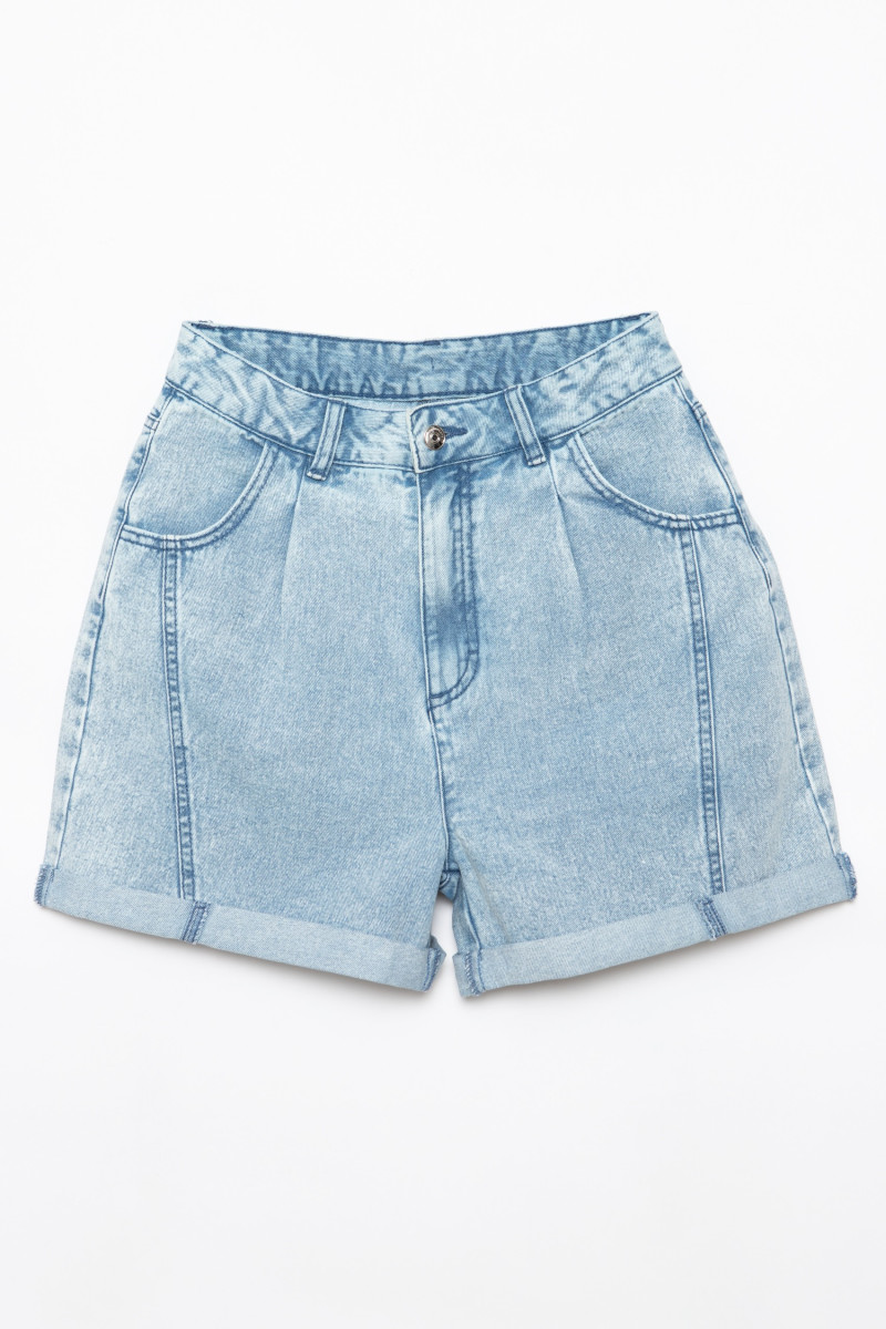 Jeansowe szorty dziewczęce z przeszyciami | Reporter 
