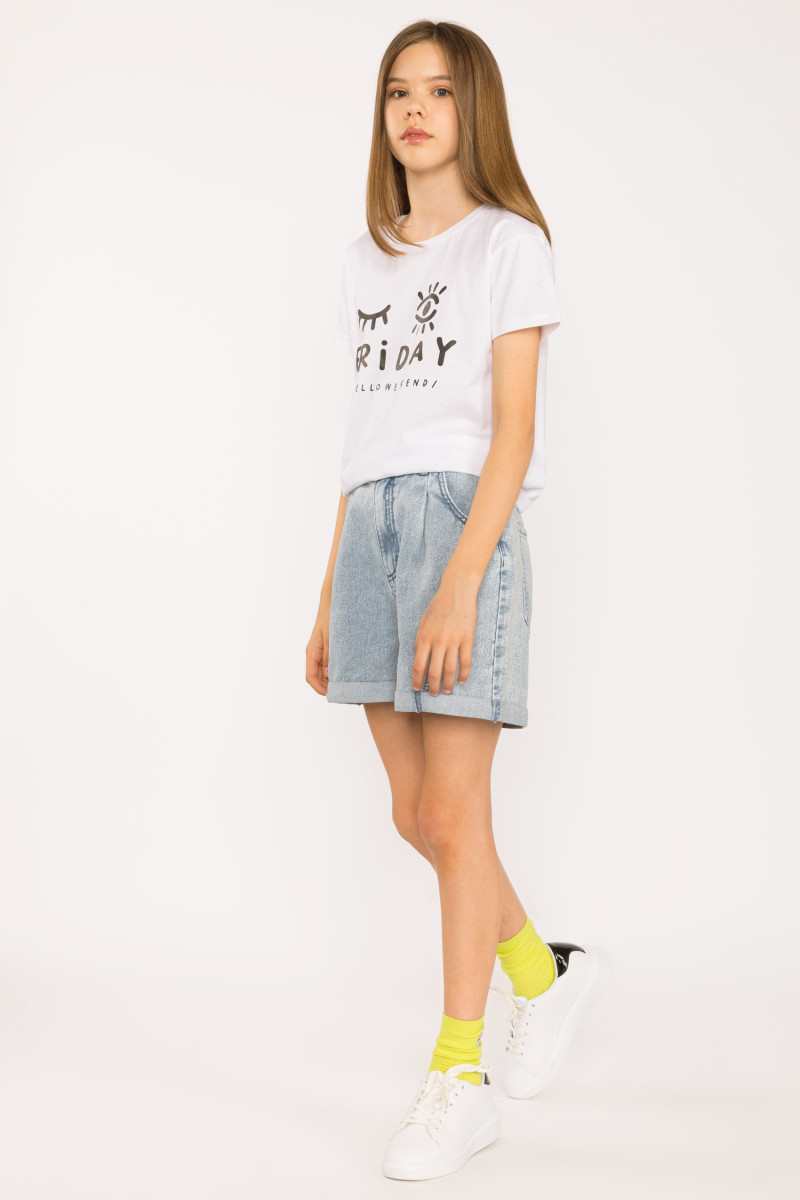 Biały t-shirt Friday dla dziewczyny