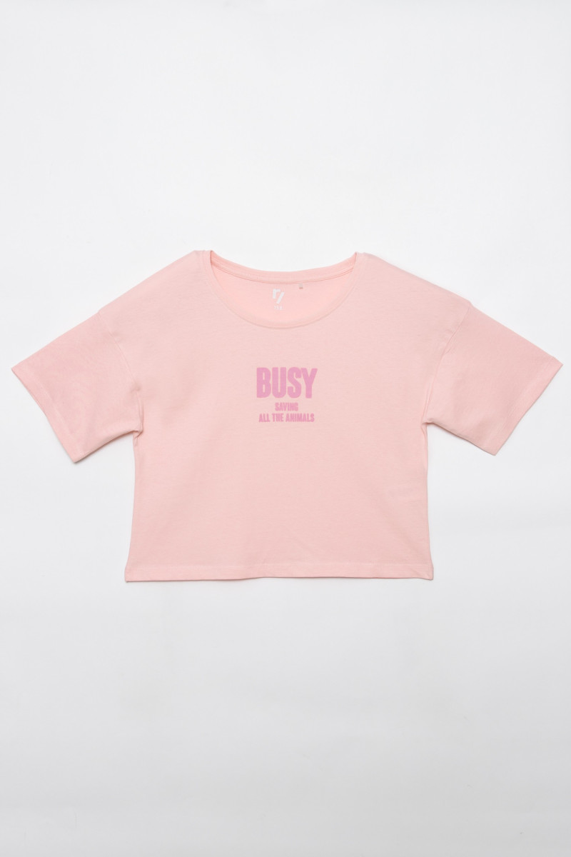 Różowy  t-shirt dla dziewczyny BUSY
