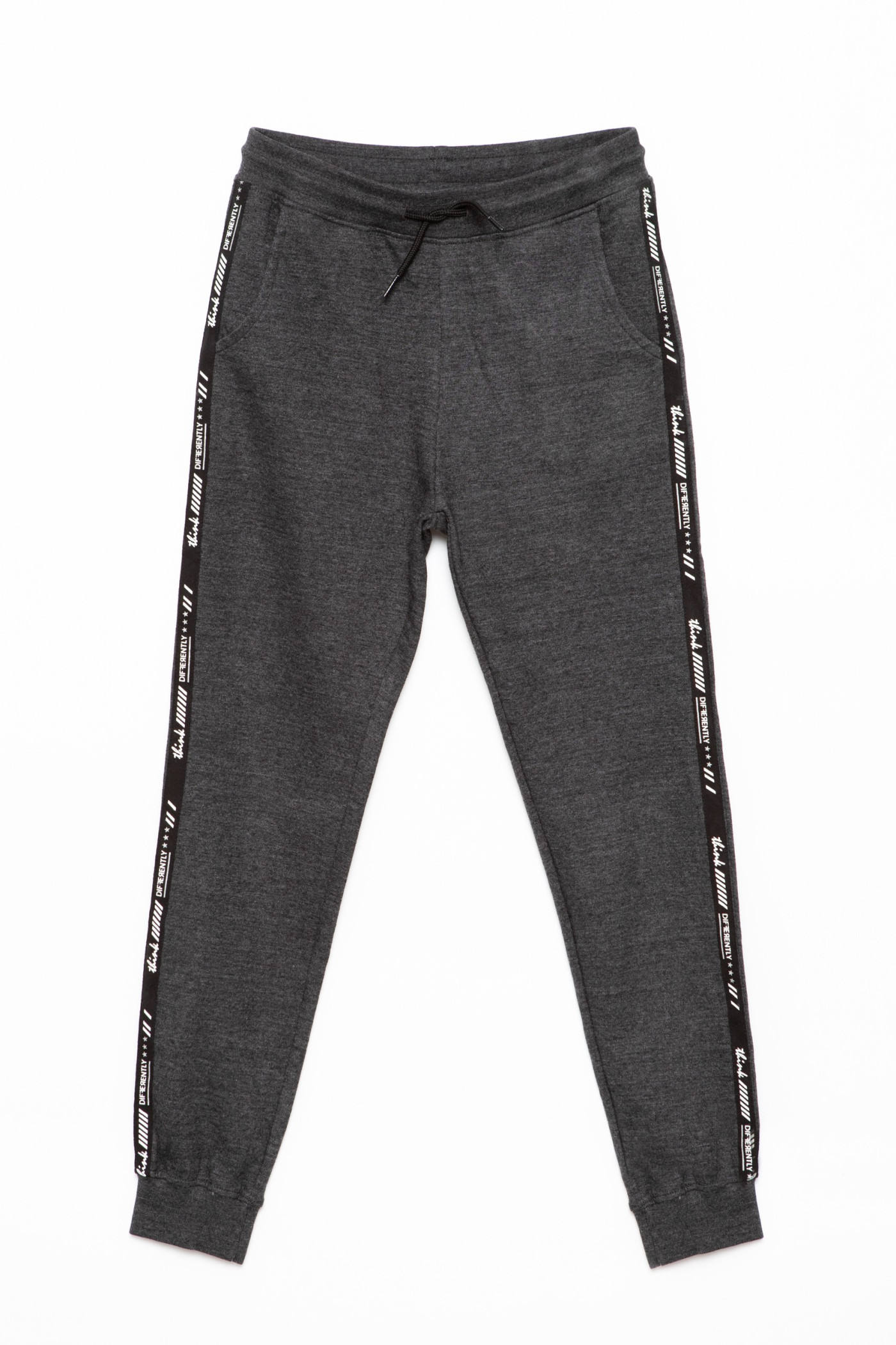 Szare spodnie dresowe z lampasami dla dziewczyny