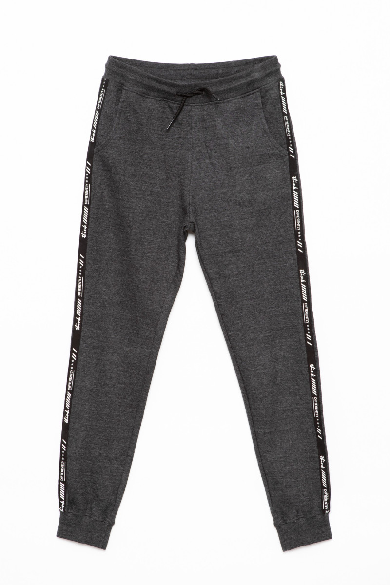 Szare spodnie dresowe z lampasami dla dziewczyny