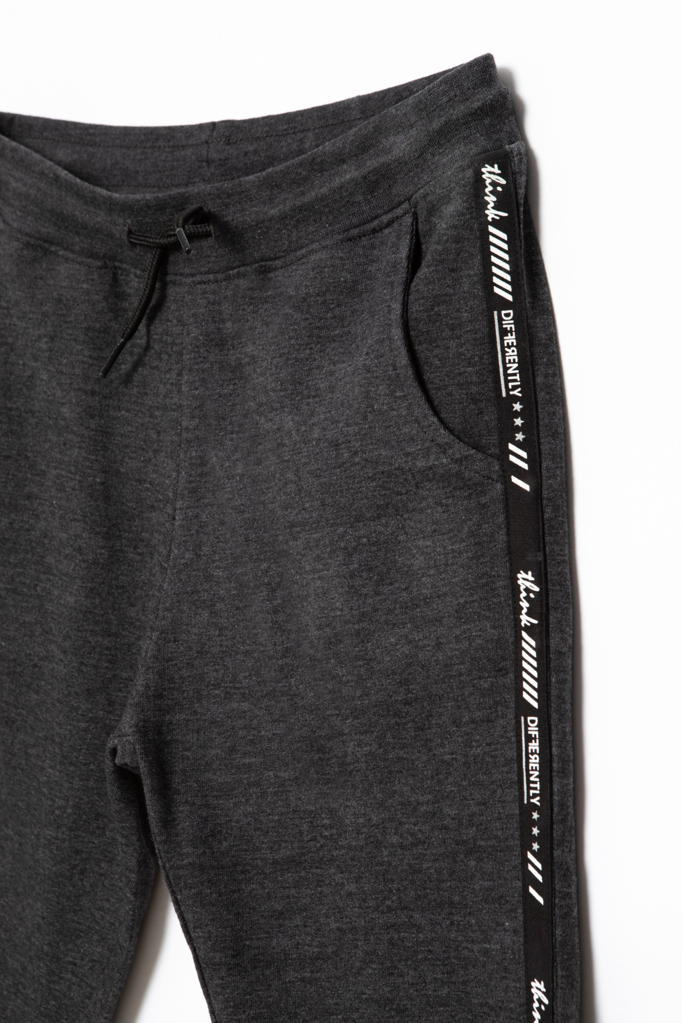 Szare spodnie dresowe z lampasami dla dziewczyny