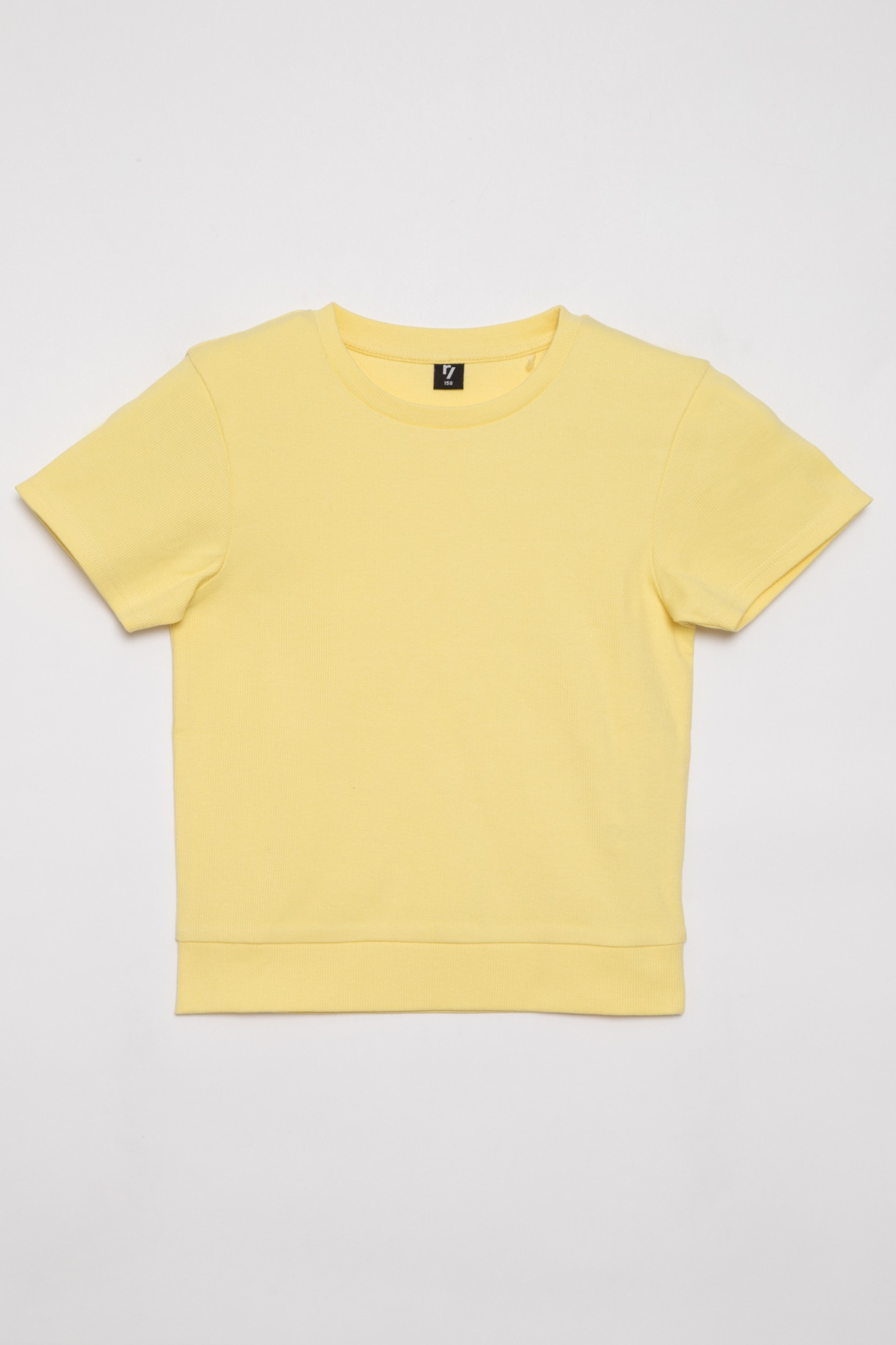 Żółty t-shirt dla dziewczyny ze ściągaczem u dołu