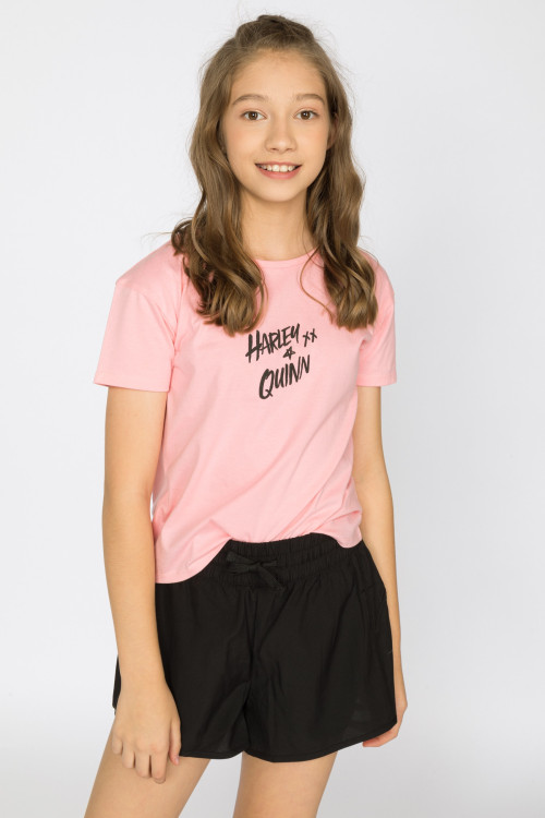 Różowy t-shirt dla dziewczyny HARLEY QUINN