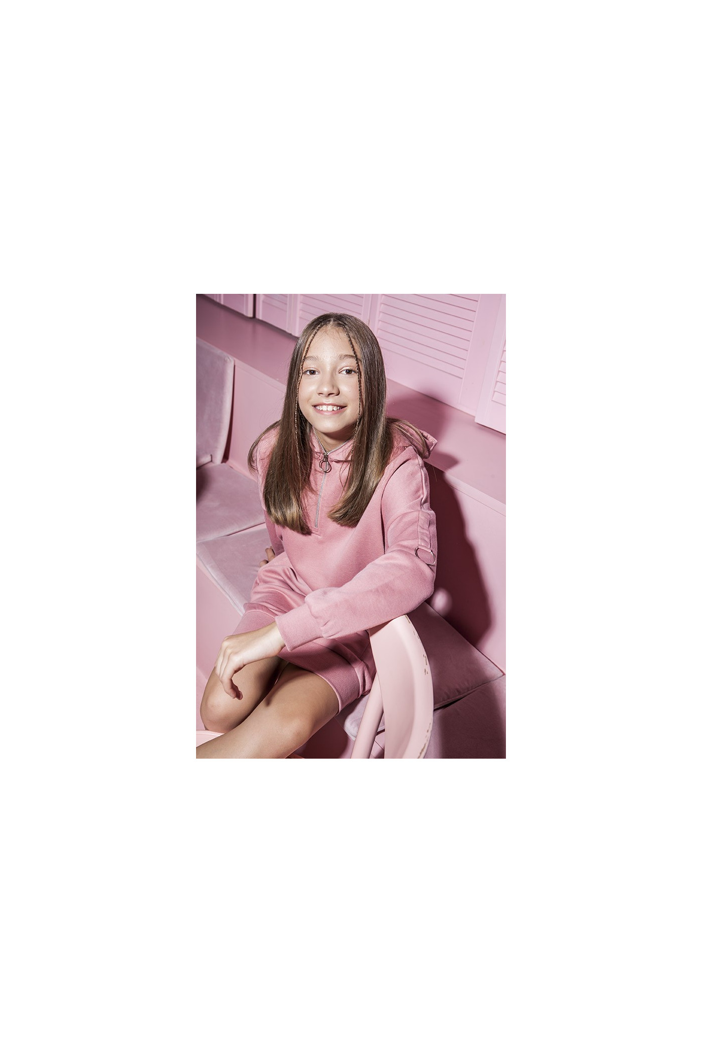 Różowa bluzowa sukienka