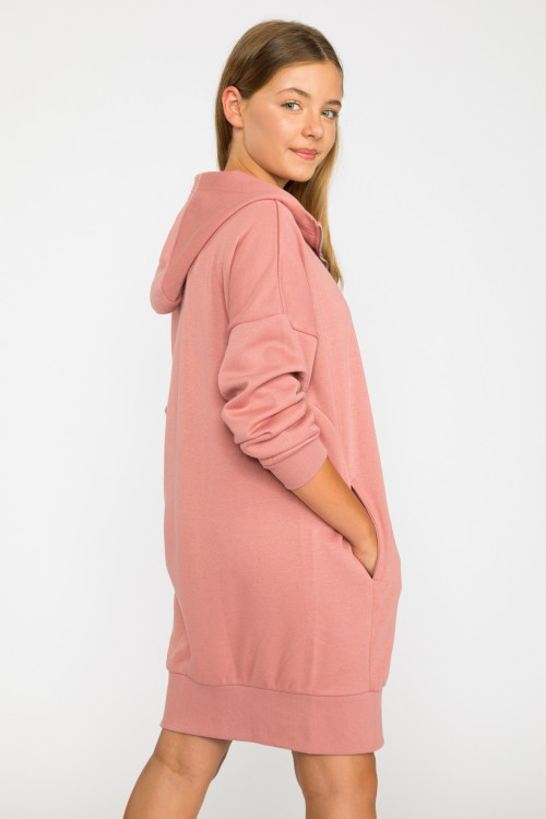 Różowa bluzowa sukienka