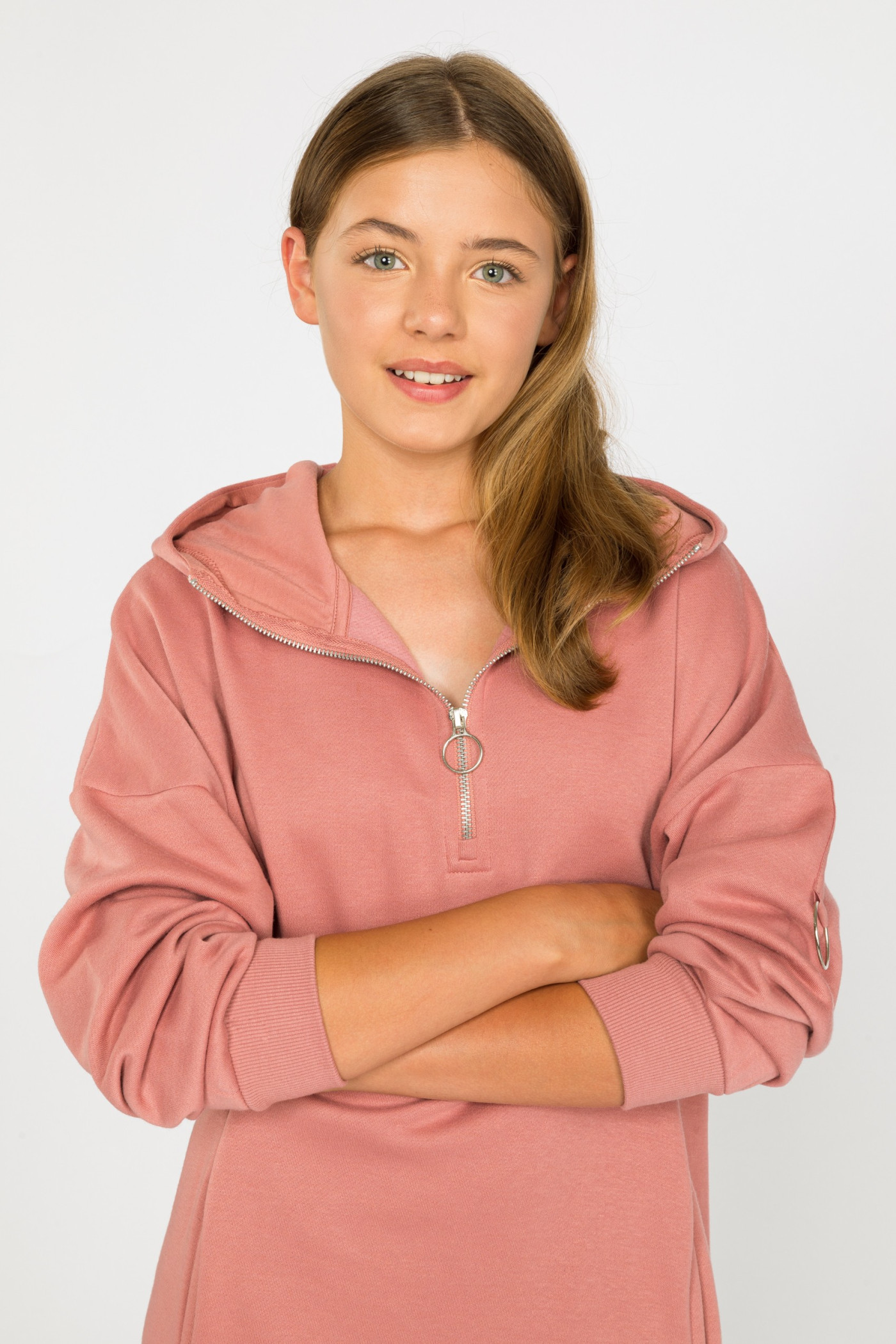 Różowa bluzowa sukienka