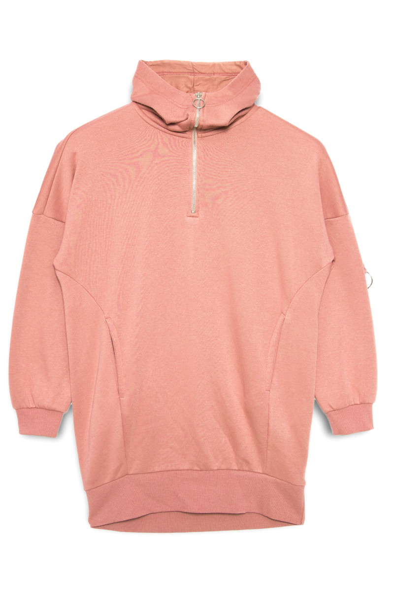 Różowa bluzowa sukienka