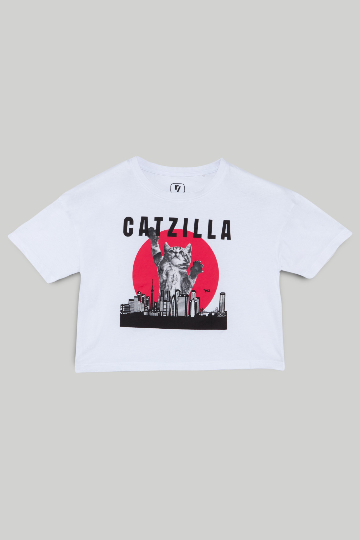 Biały t-shirt dla dziewczyny CATZILLA