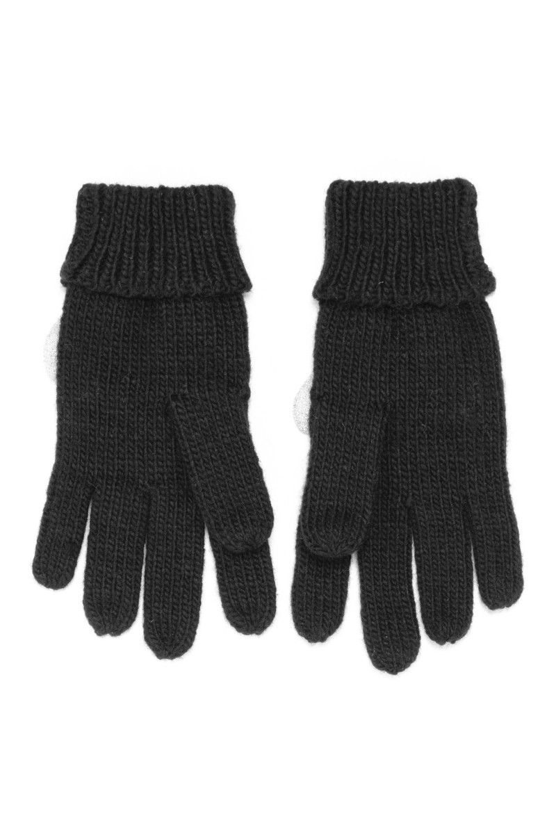 Czarne rękawiczki ze świątecznym akcentem CHRISTMAS, czarny