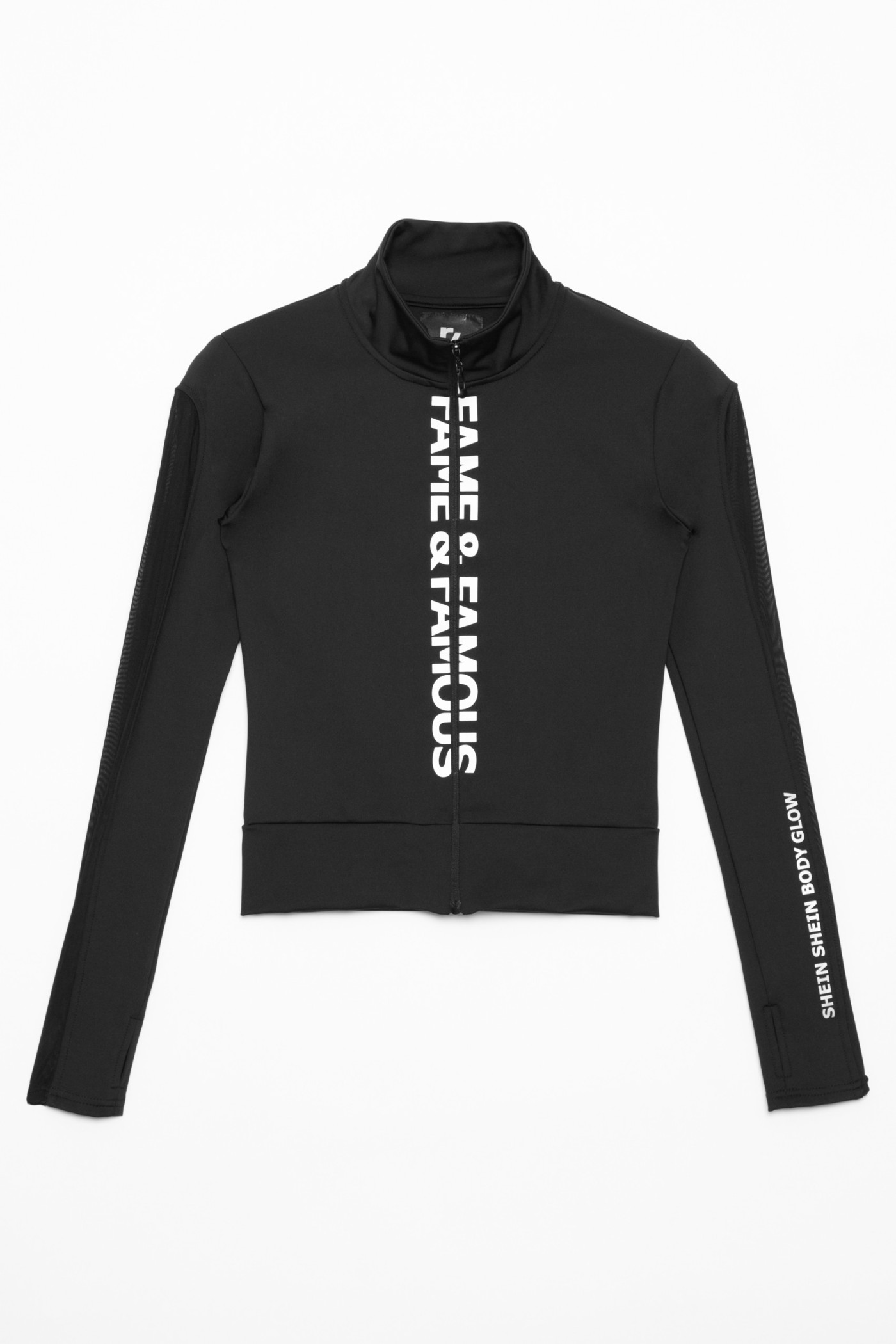 Czarna sportowa bluza z przezroczystym rękawem dla dziewczyny