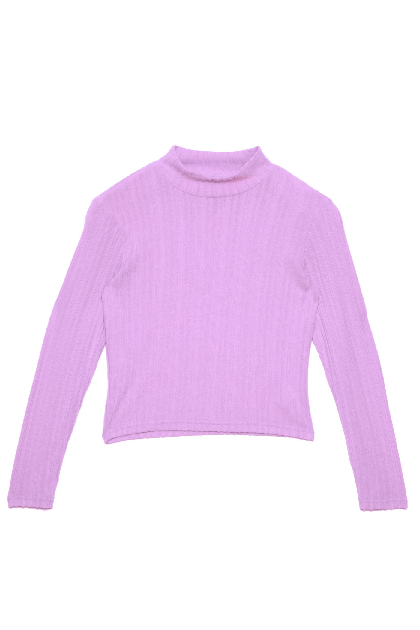 Lila sweter dla dziewczyny z długim rękawem i półgolfem