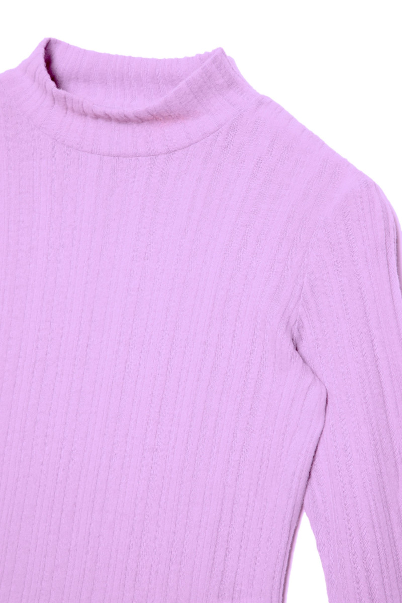 Lila sweter dla dziewczyny z długim rękawem i półgolfem