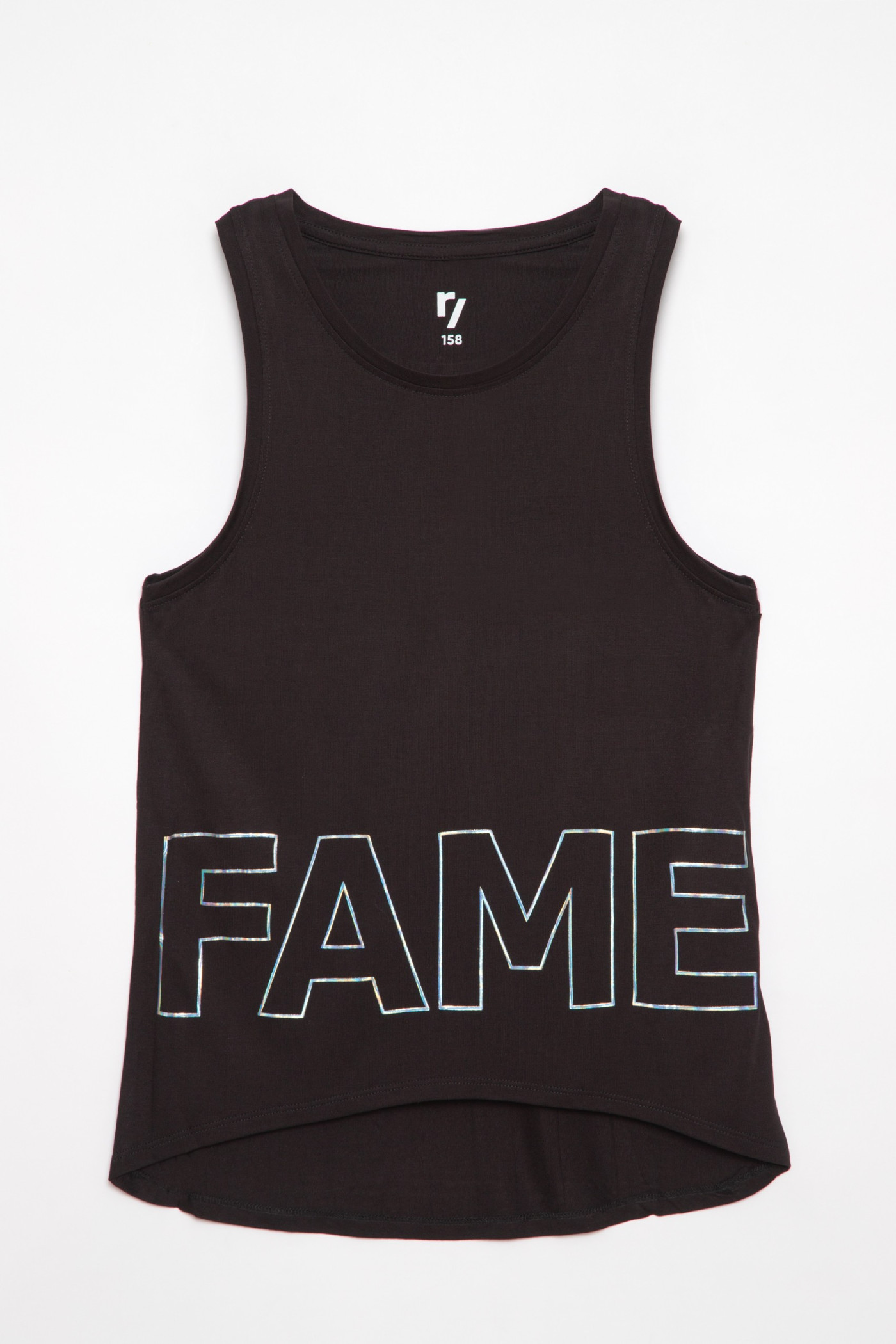 Czarny t-shirt typu bokserka dla dziewczyny FAME