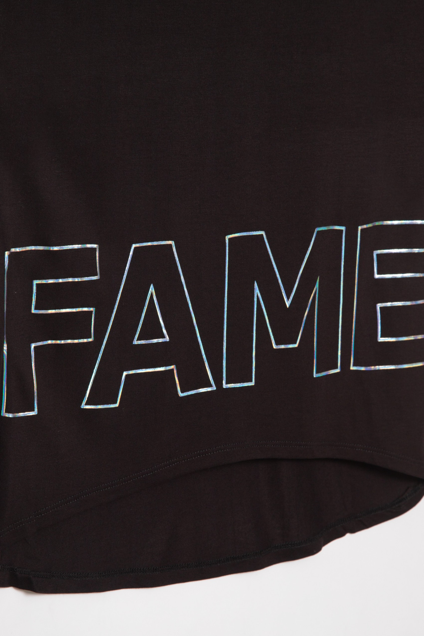 Czarny t-shirt typu bokserka dla dziewczyny FAME