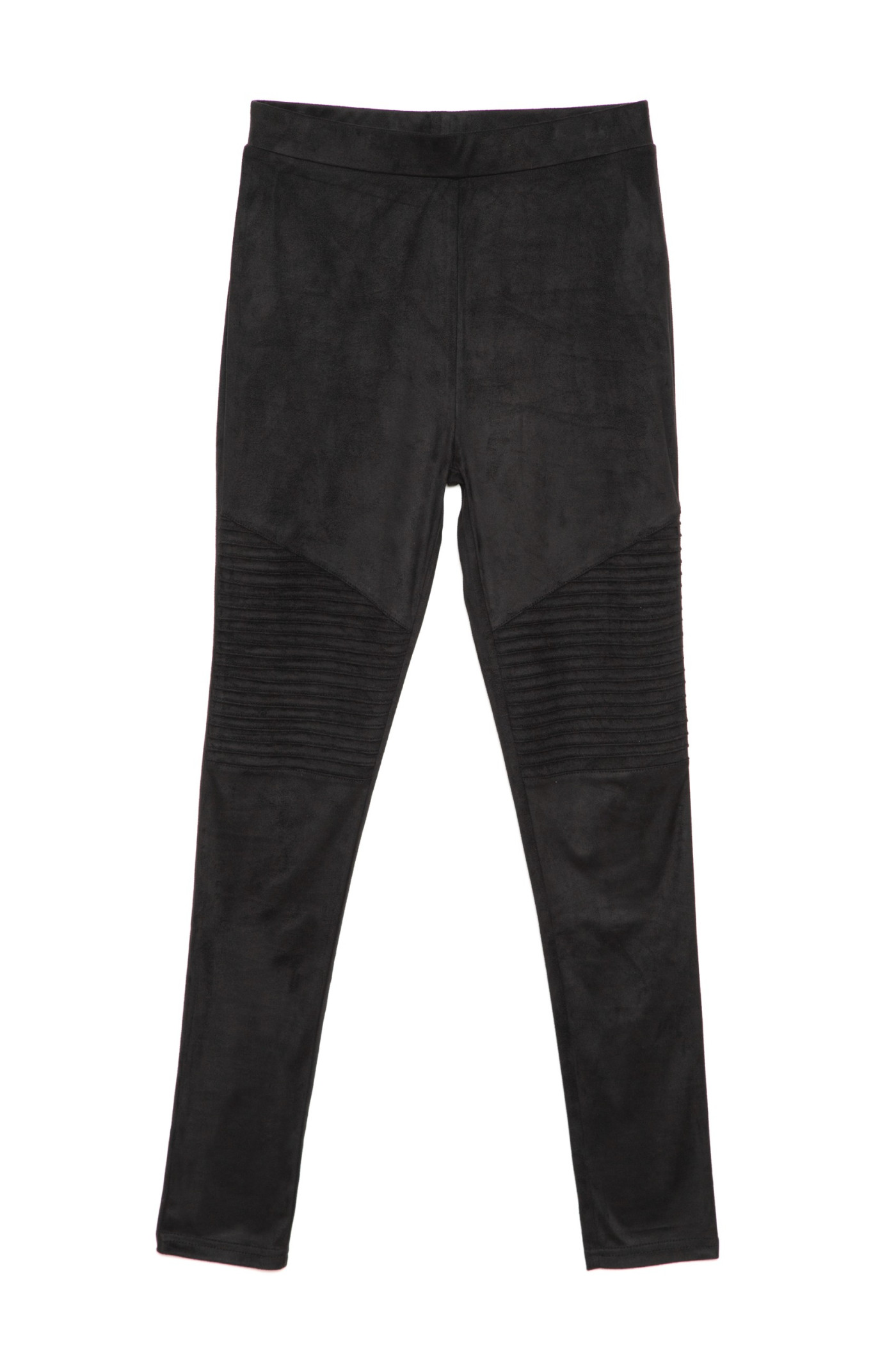 Czarne leginsy dla dziewczyny z przeszyciami na kolanach