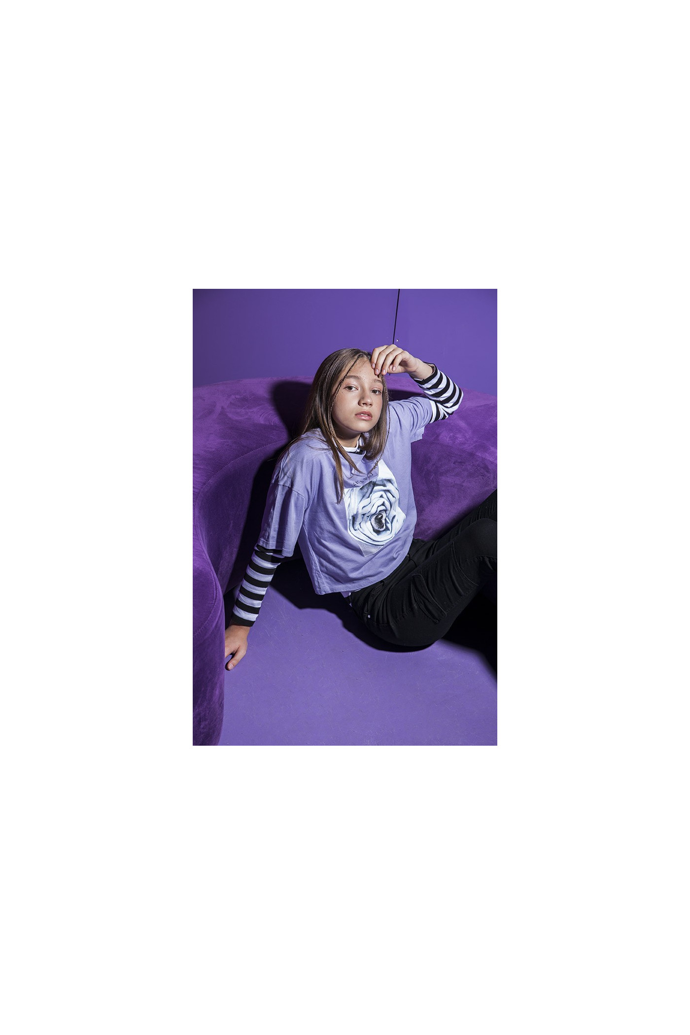 Fioletowy t-shirt dla dziewczyny ROSE