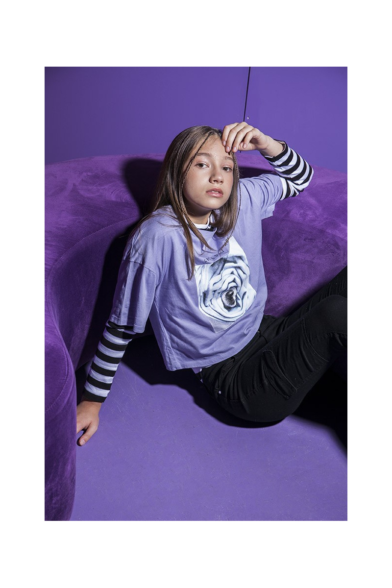 Fioletowy t-shirt dla dziewczyny ROSE