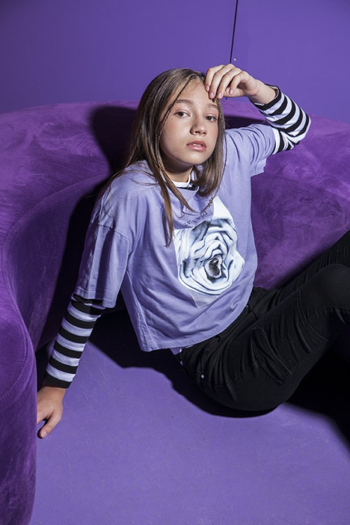 Fioletowy t-shirt dla dziewczyny ROSE