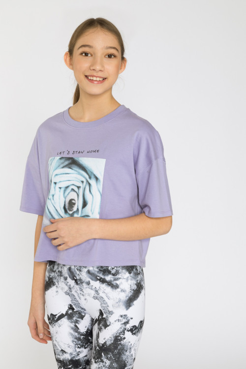 Fioletowy t-shirt dla dziewczyny ROSE