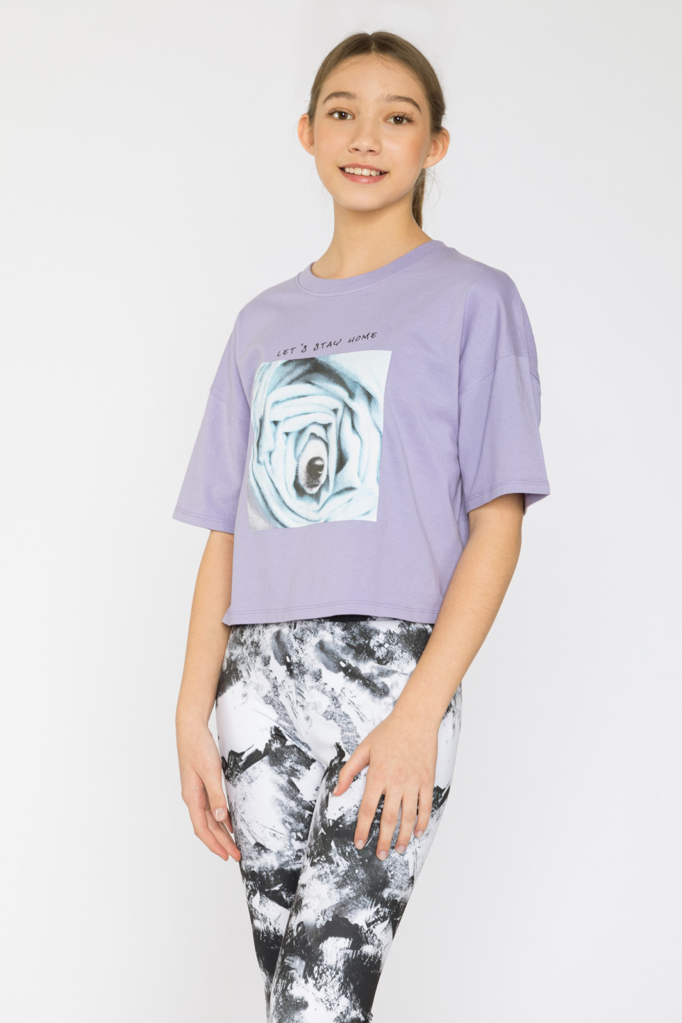 Fioletowy t-shirt dla dziewczyny ROSE