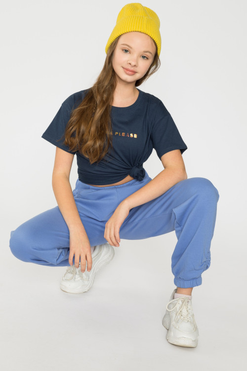 Granatowy t-shirt dla dziewczyny