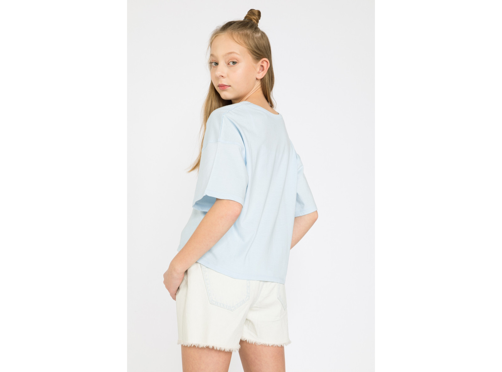 Błękitny t-shirt dla dziewczyny  FOOD IS MY MOOD