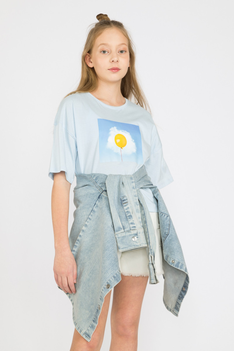 Błękitny t-shirt dla dziewczyny  FOOD IS MY MOOD