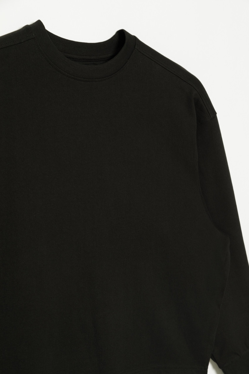 Czarna bluza dla dziewczyny z koszulą, czarny