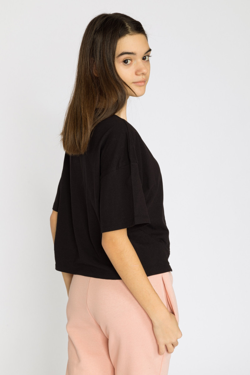 Czarny t-shirt dla dziewczyny BUTTERFLY