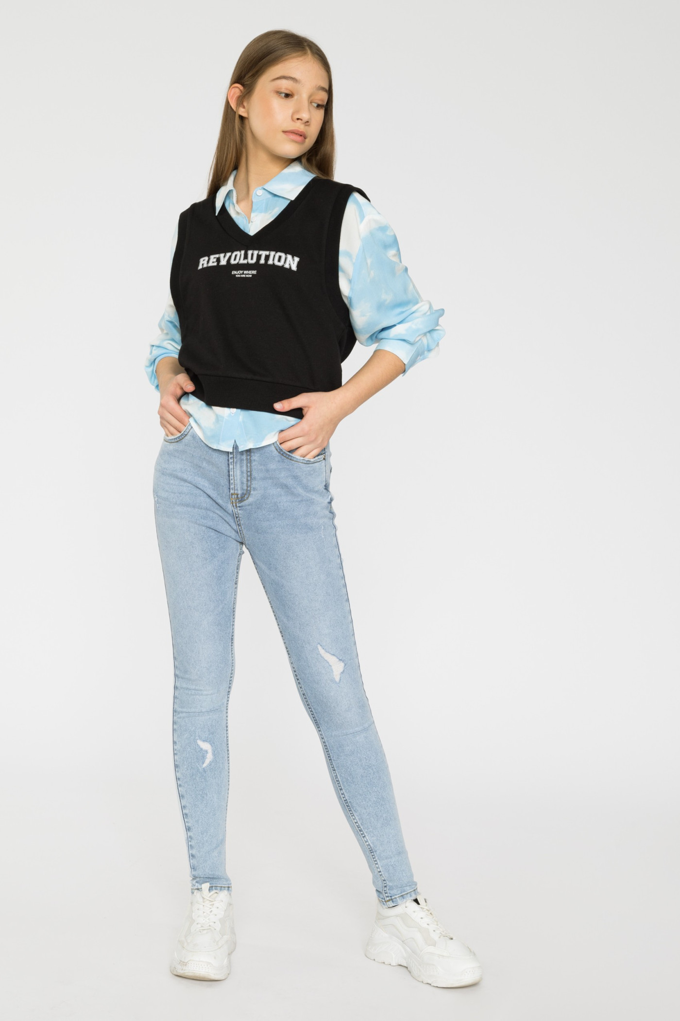 Czarny bezrękawnik dla dziewczyny REVOLUTION