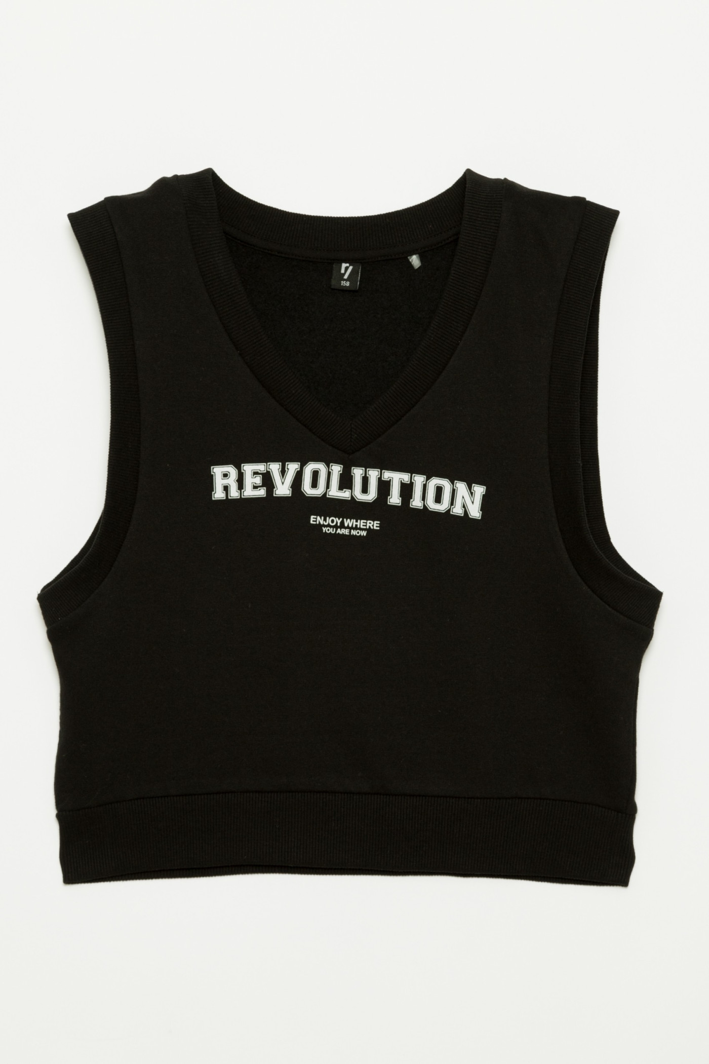 Czarny bezrękawnik dla dziewczyny REVOLUTION