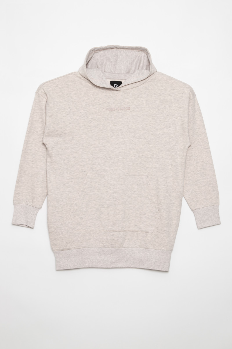 Pudrowo-różowa sukienka z kapturem dla dziewczyny