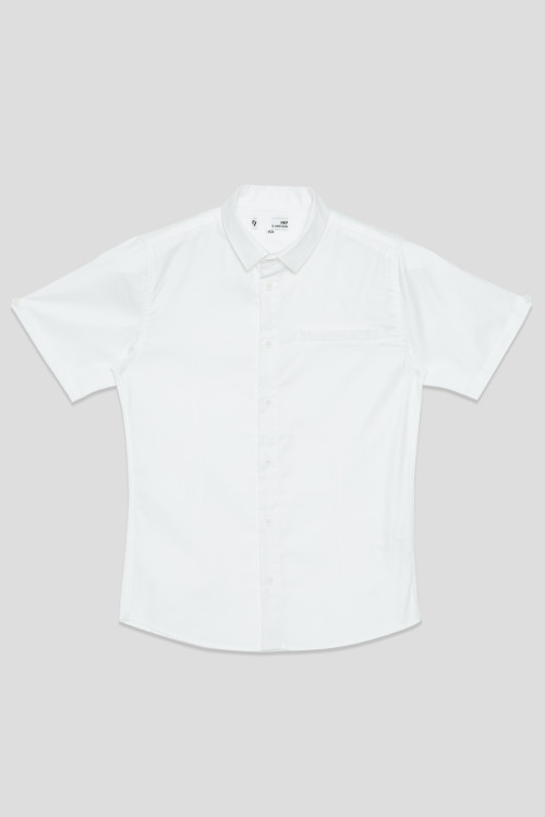 Biała koszula z krótkim rękawem dla chłopaka
