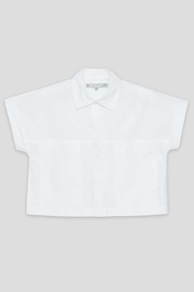 Biała krótka koszula dla dziewczyny