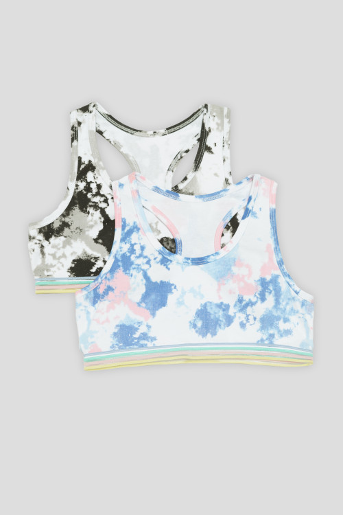 Bawełniany top dla dziewczyny TIE DYE 2-pak