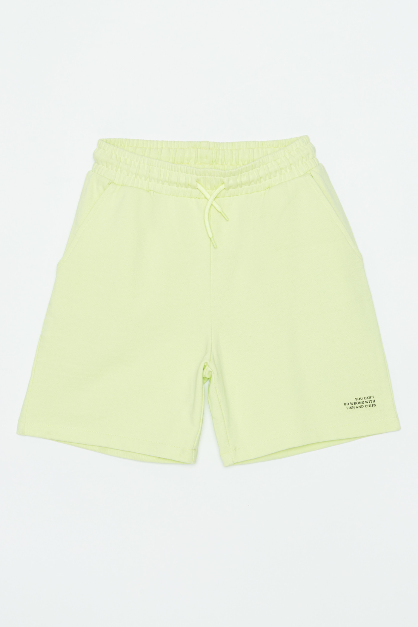 Krótkie limonkowe dresowe spodenki dla dziewczyny