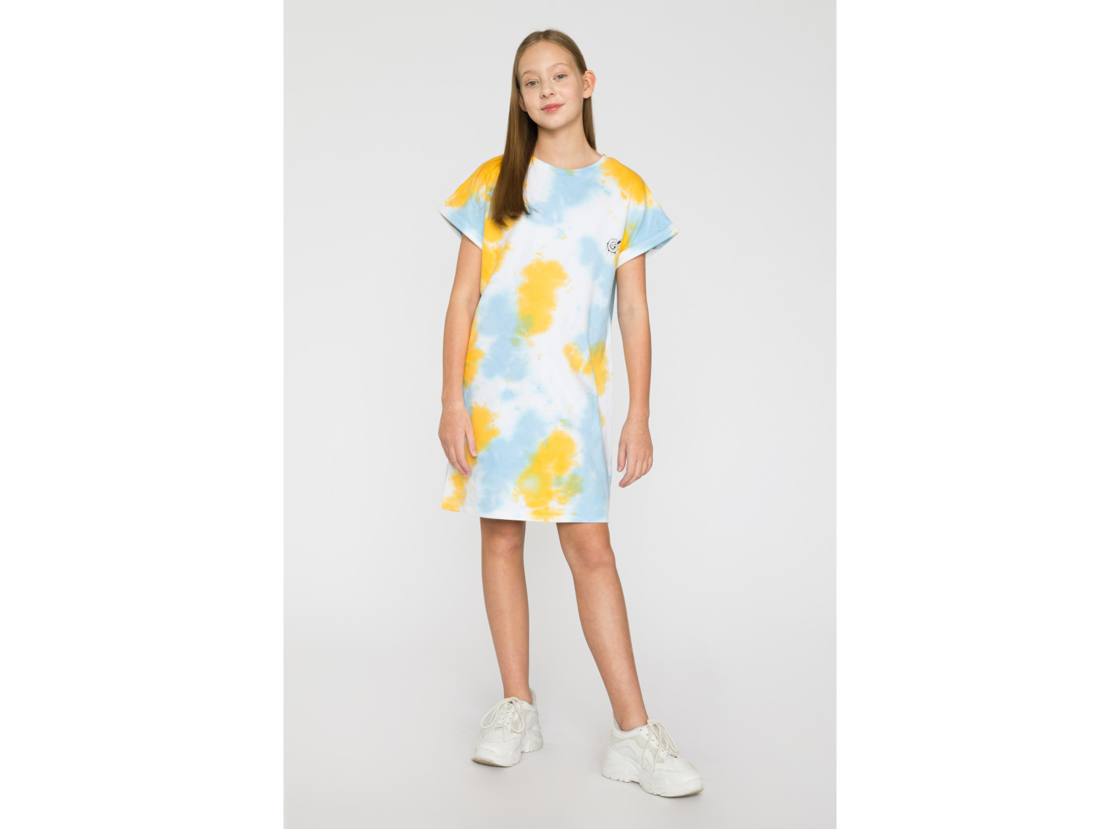 Żółta sukienka tie dye DON’T GUESS THE GIRL’S MIND