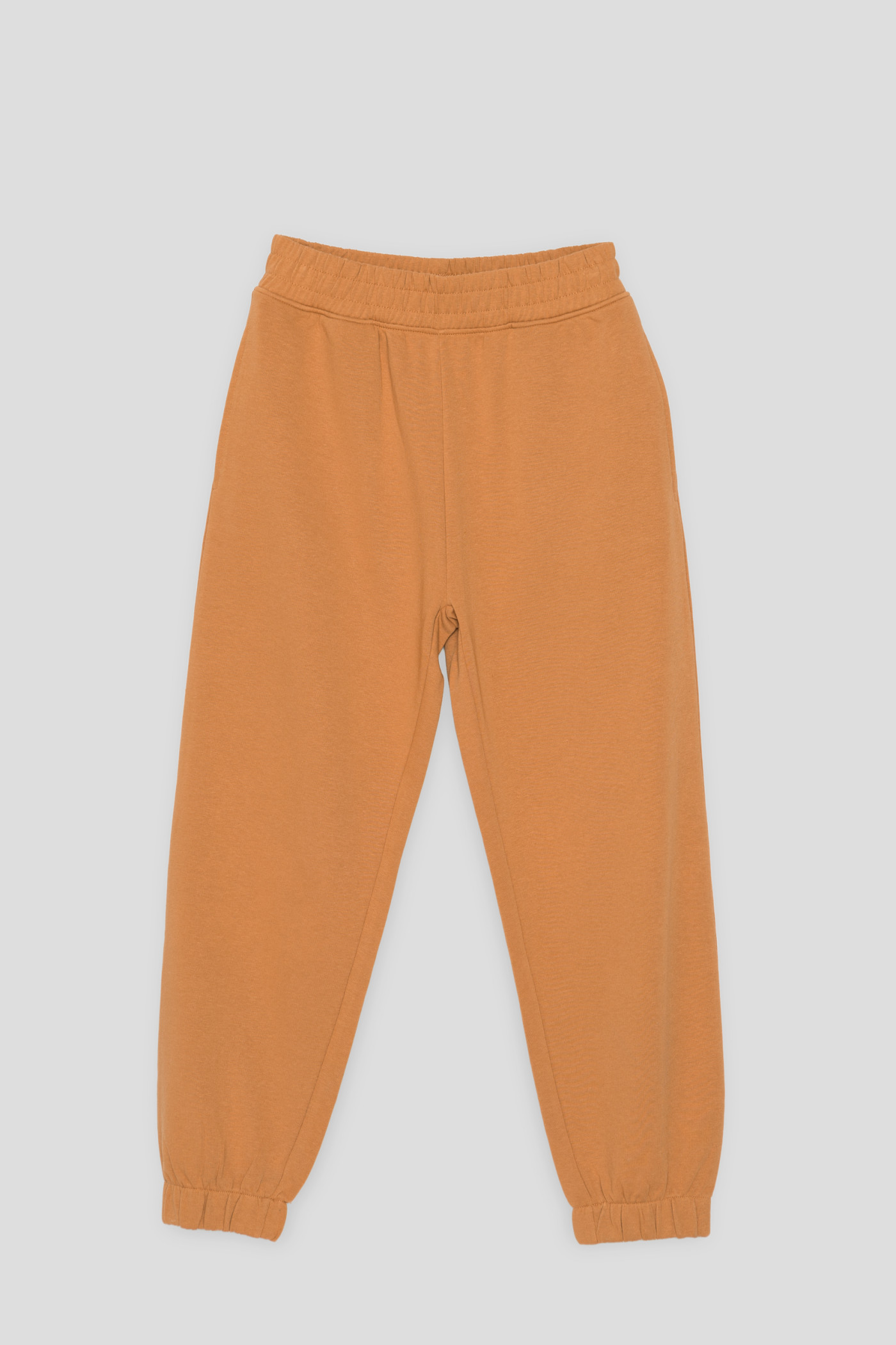 Brązowe spodnie dresowe ze ściągaczami
