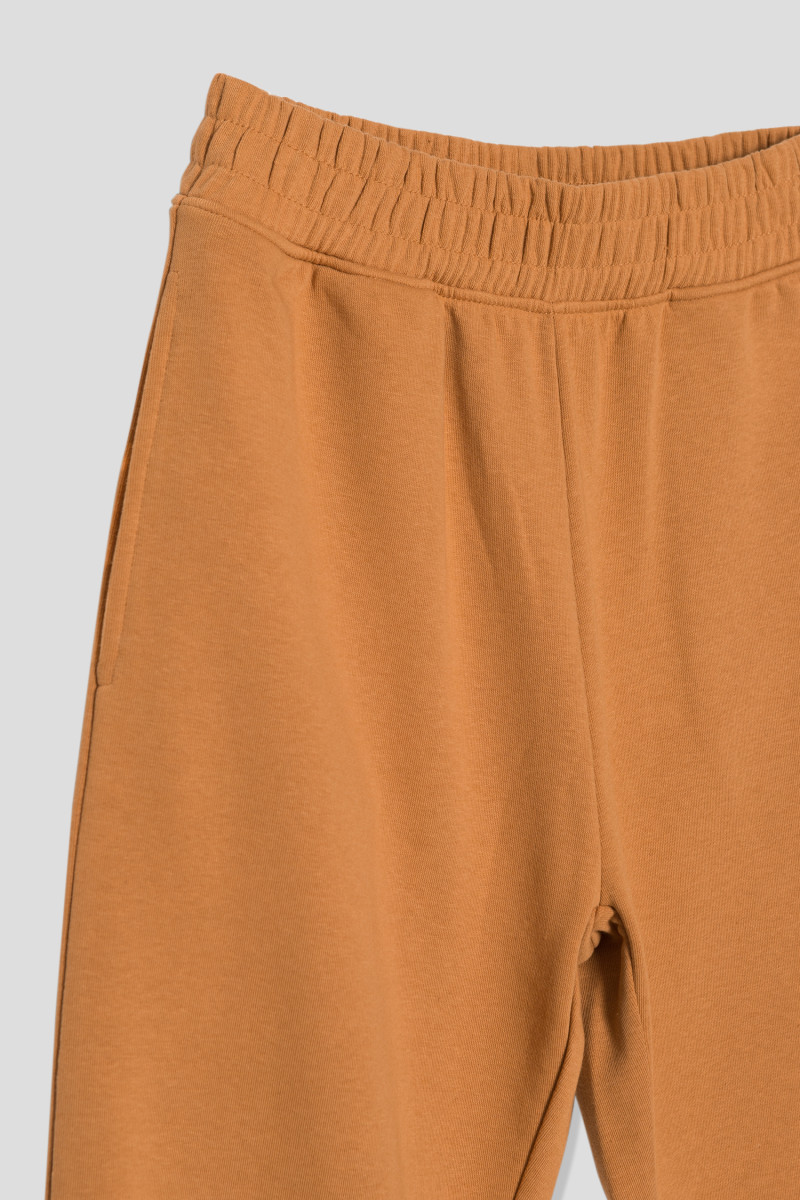 Brązowe spodnie dresowe ze ściągaczami
