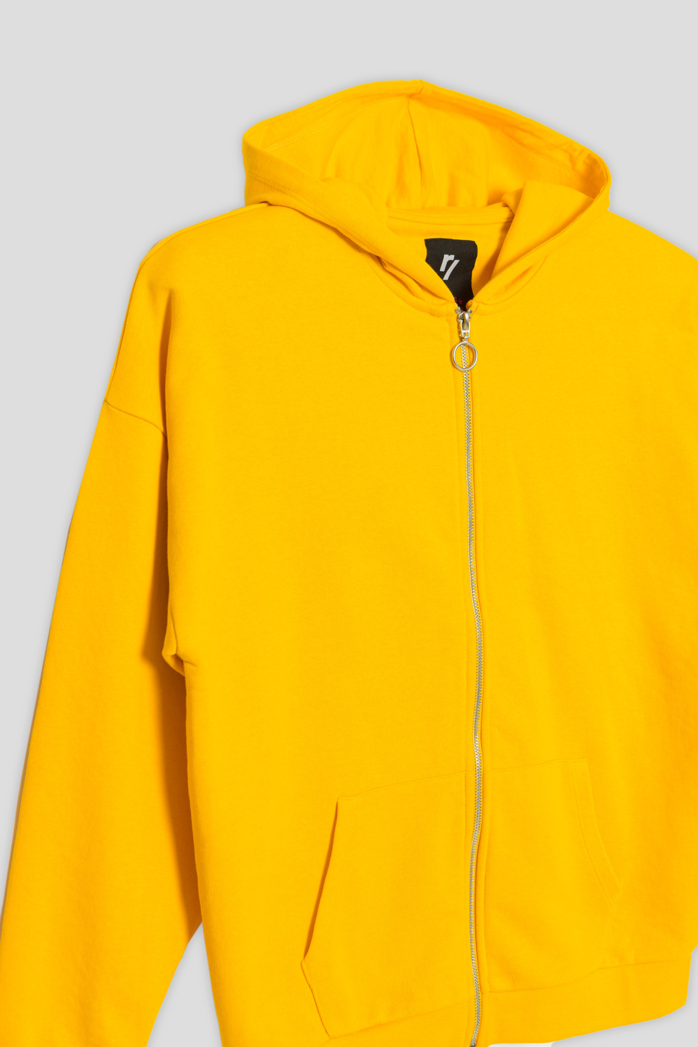 Żółta rozpinana bluza z kapturem
