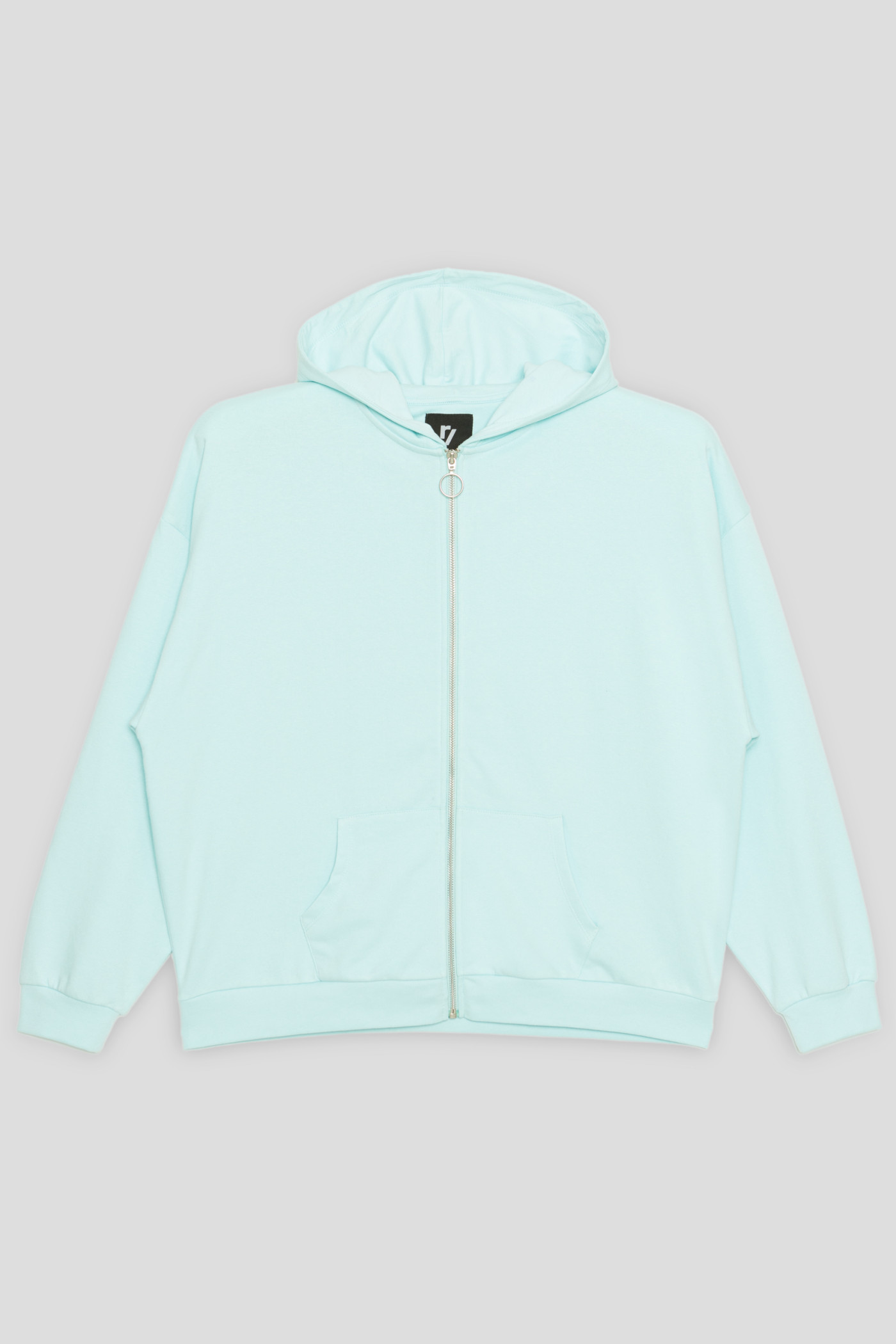 Błękitna rozpinana bluza z kapturem