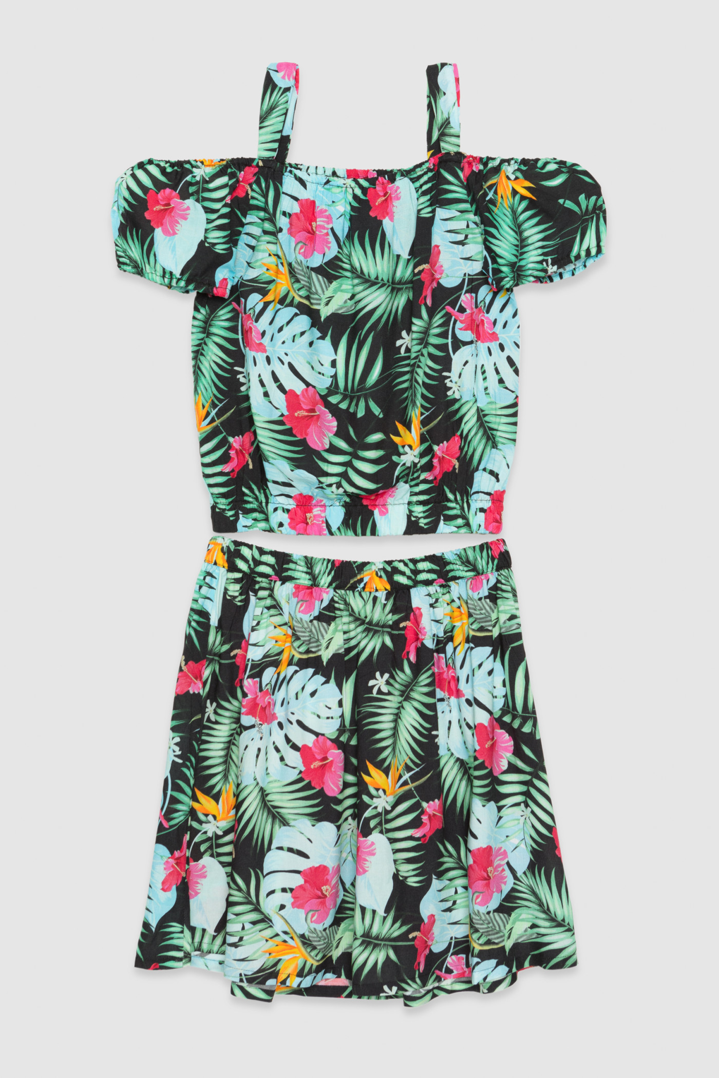 Wzorzysty komplet na ramiączkach TROPICAL