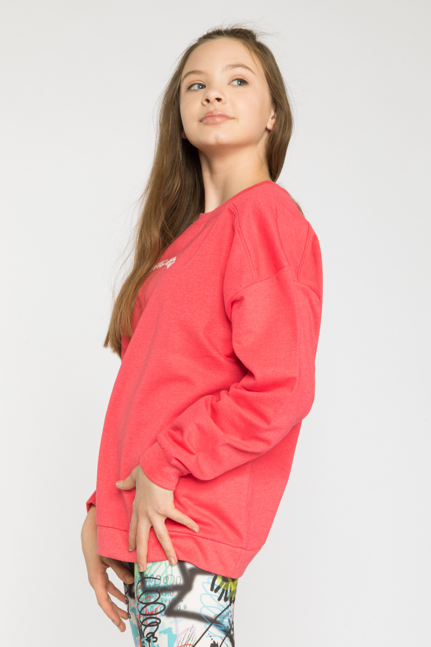 Czerwona bluza dresowa z nadrukiem DIVING ENERGY