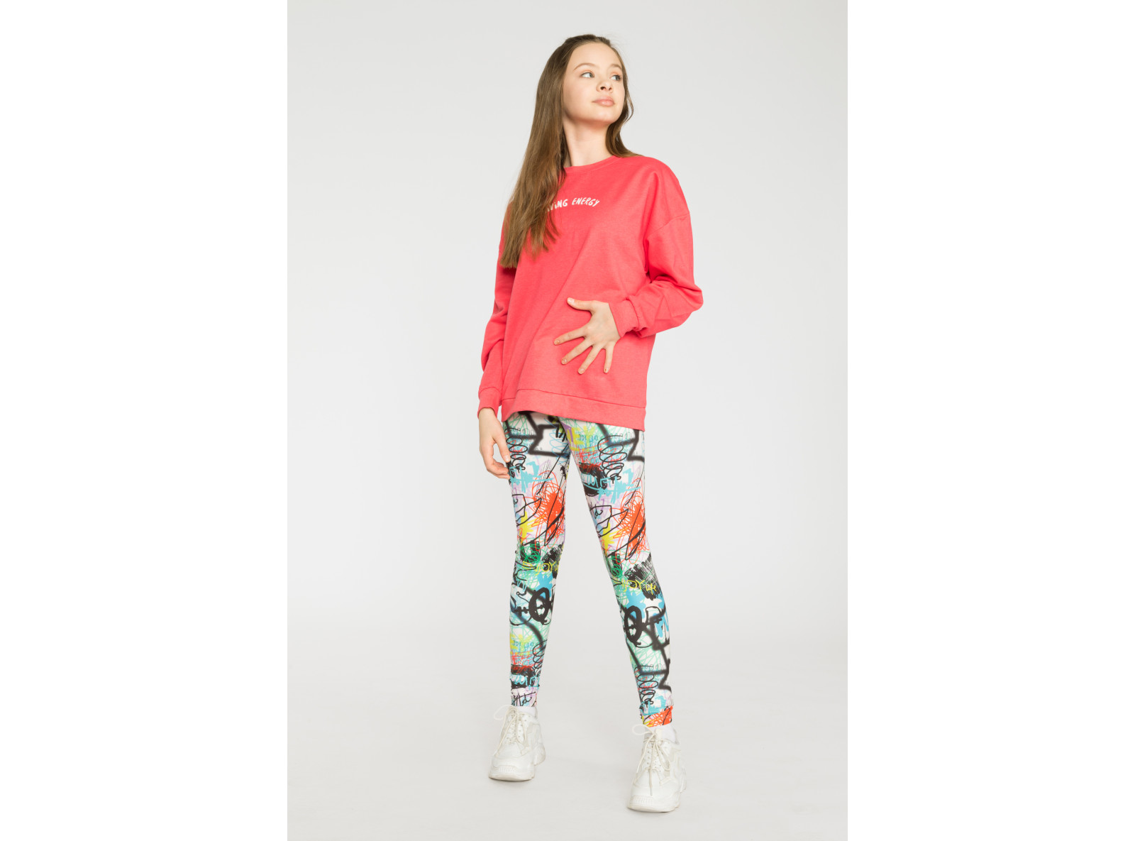 Czerwona bluza dresowa z nadrukiem DIVING ENERGY