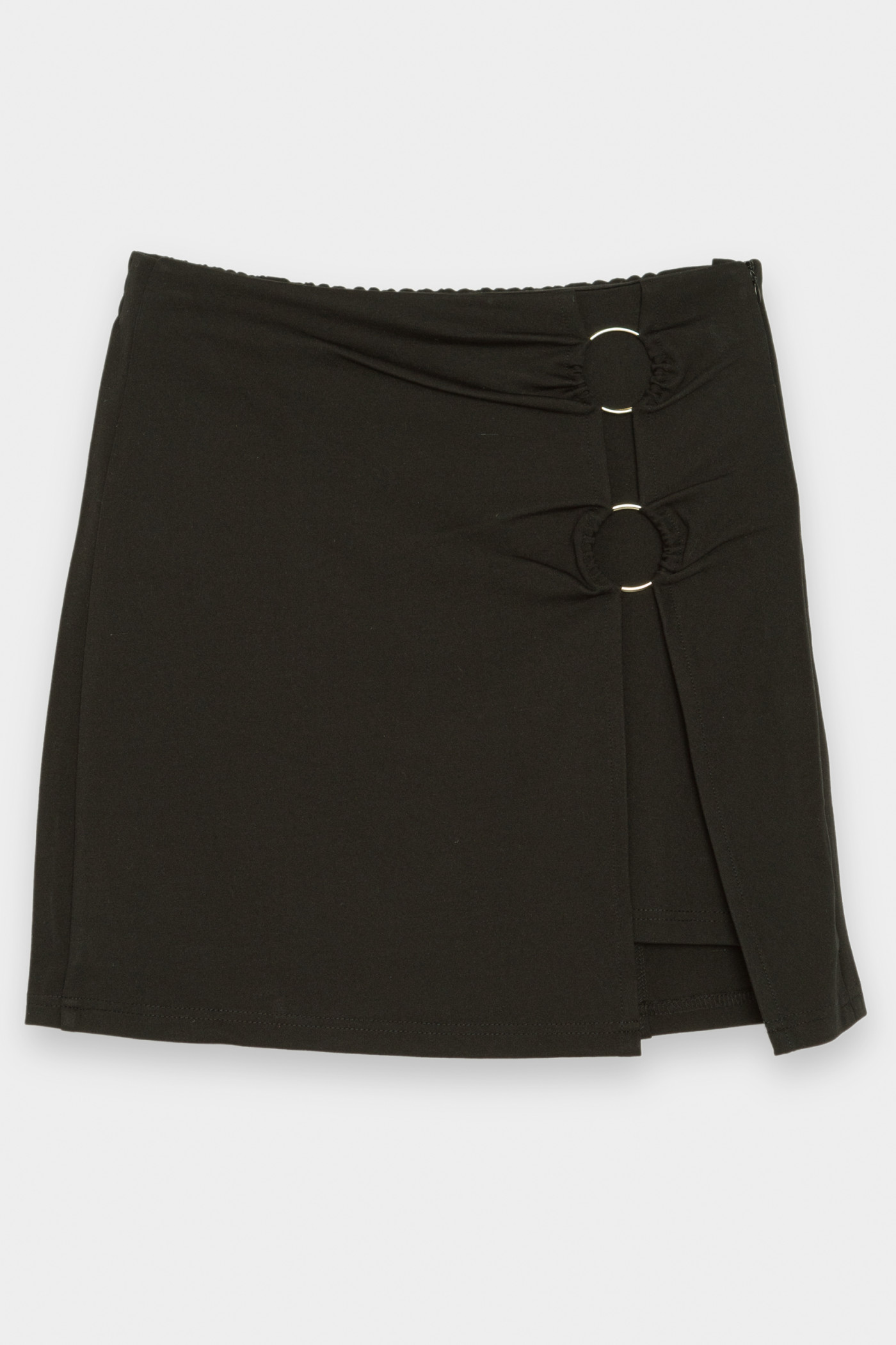 Czarna asymetryczna spódnica z klamrami